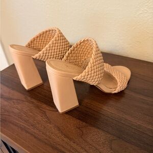 Elegant Tan Block Heel Sandals